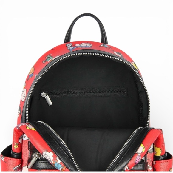 Peanuts Gang Red Faux Leather Backpack NWT main image 5